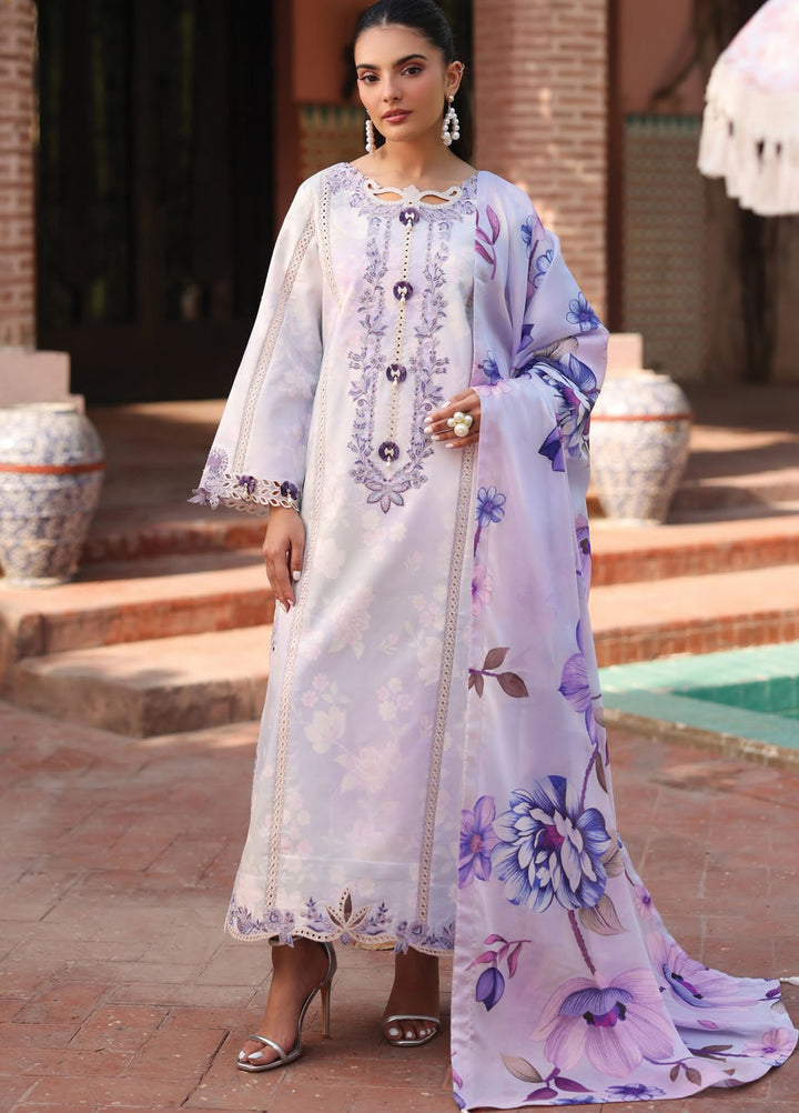 Alizeh Fashion Embroidered Lawn Suits Unstitched 3 Piece AFB25FS D-09 Presta - Summer Collection