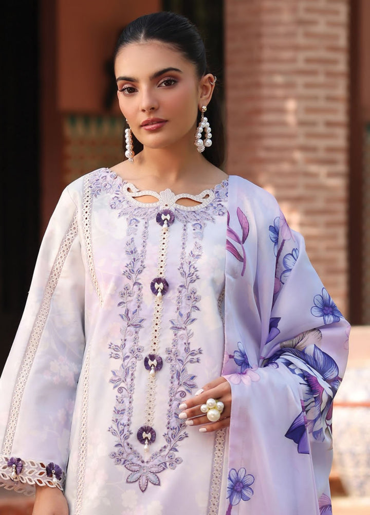 Alizeh Fashion Embroidered Lawn Suits Unstitched 3 Piece AFB25FS D-09 Presta - Summer Collection