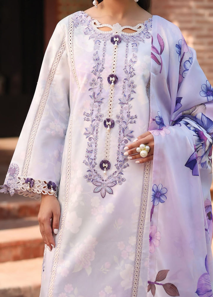 Alizeh Fashion Embroidered Lawn Suits Unstitched 3 Piece AFB25FS D-09 Presta - Summer Collection