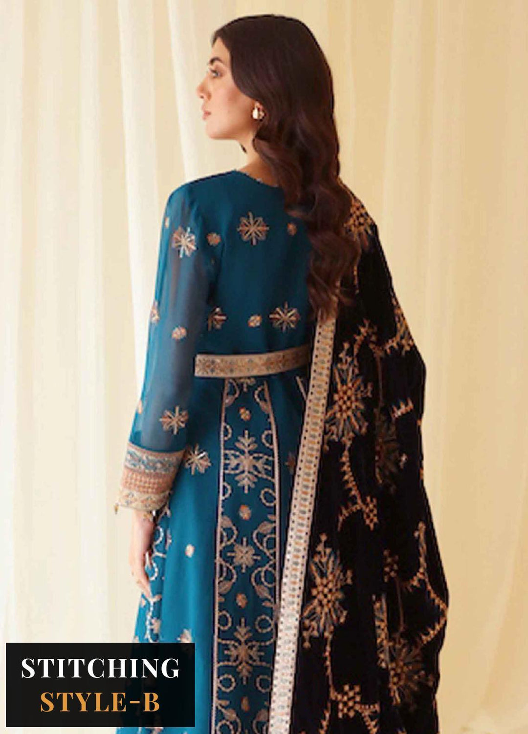 Alizeh Fashion by Bilal Embroidery Embroidered Chiffon Suits Unstitched 3 Piece AFB22PV Dasht-E-Naz - Luxury Collection