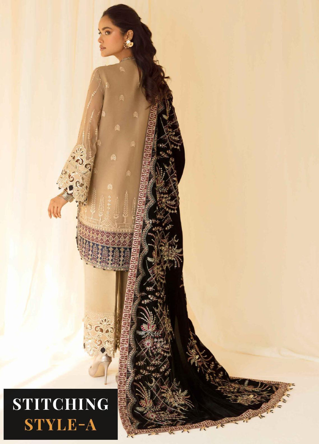 Alizeh Fashion by Bilal Embroidery Embroidered Chiffon Suits Unstitched 3 Piece AFB22PV Zawiya - Luxury Collection
