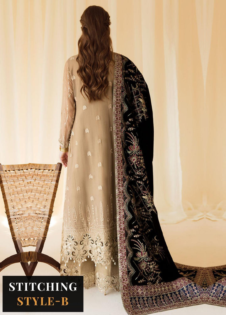 Alizeh Fashion by Bilal Embroidery Embroidered Chiffon Suits Unstitched 3 Piece AFB22PV Zawiya - Luxury Collection