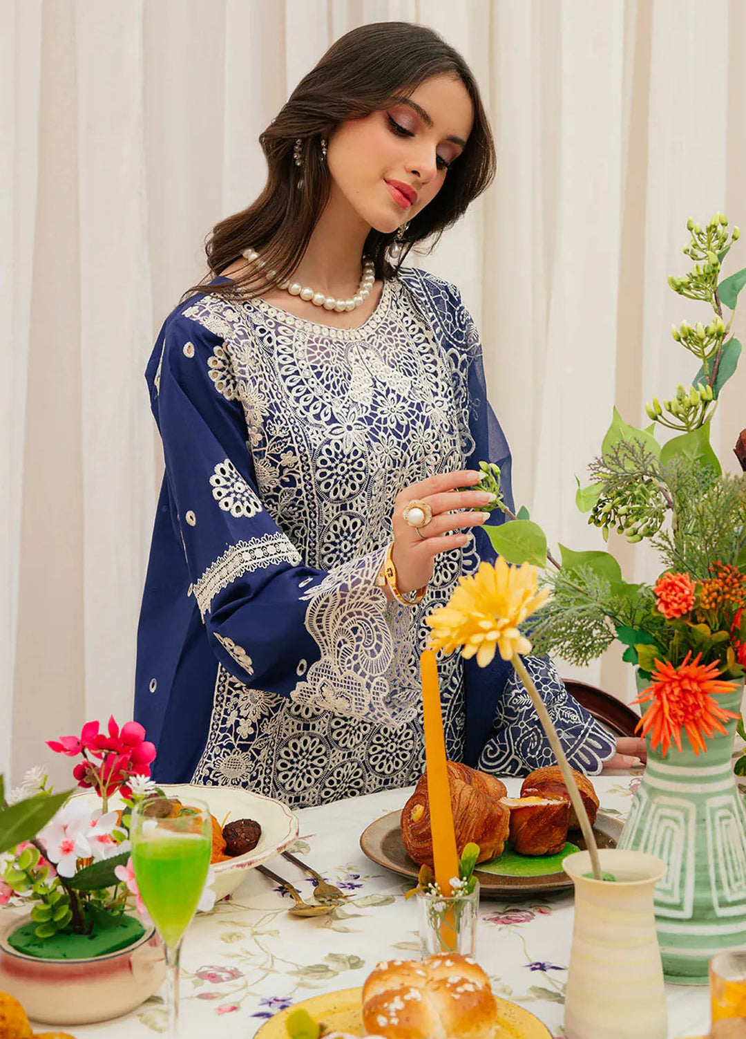Allenura By Mahnur Embroidered Lawn Suits Unstitched 3 Piece MN24A D-01 Elysium - Luxury Collection