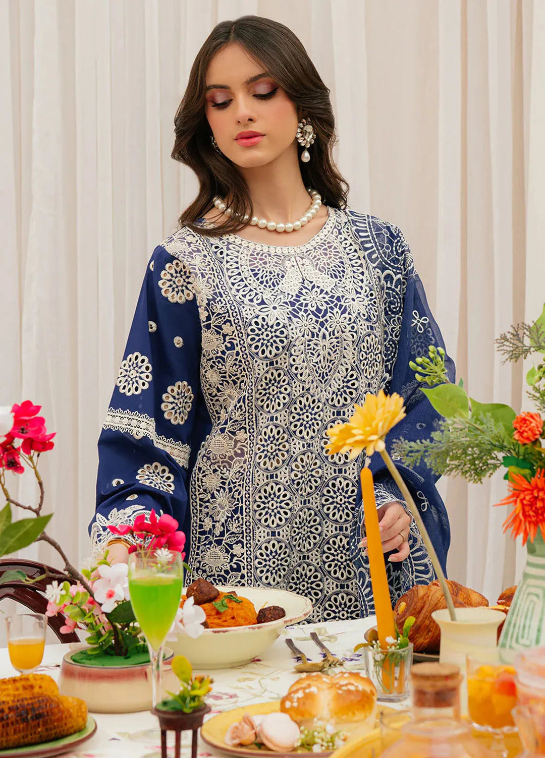 Allenura By Mahnur Embroidered Lawn Suits Unstitched 3 Piece MN24A D-01 Elysium - Luxury Collection