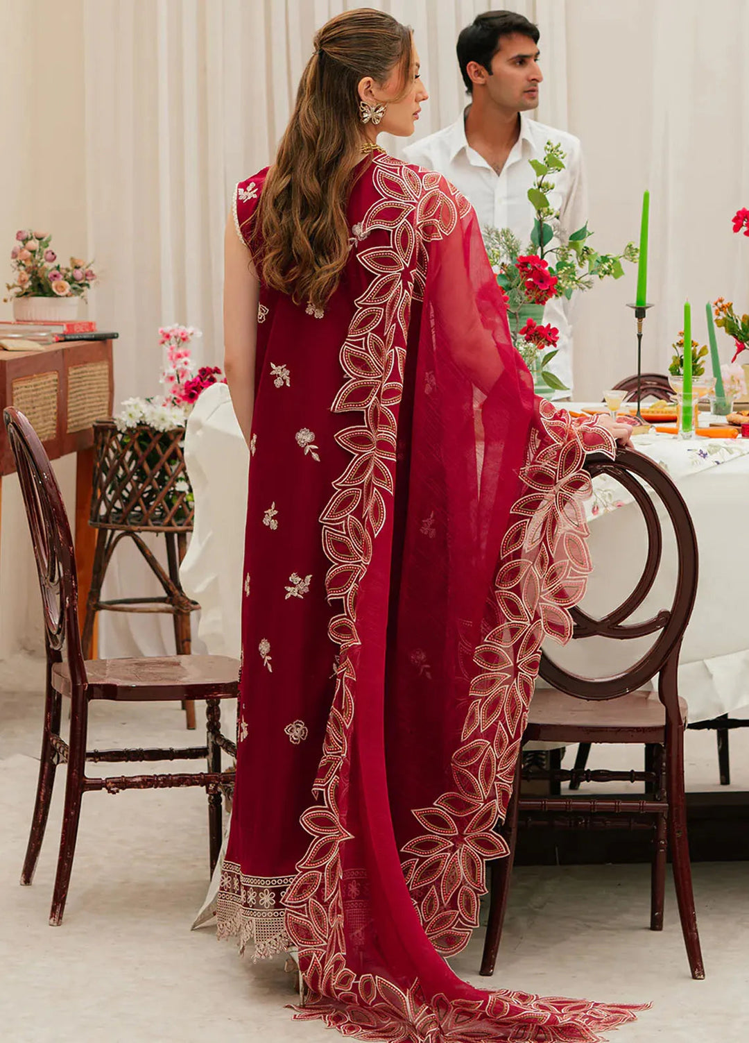 Allenura By Mahnur Embroidered Lawn Suits Unstitched 3 Piece MN24A D-07 Celestial - Luxury Collection