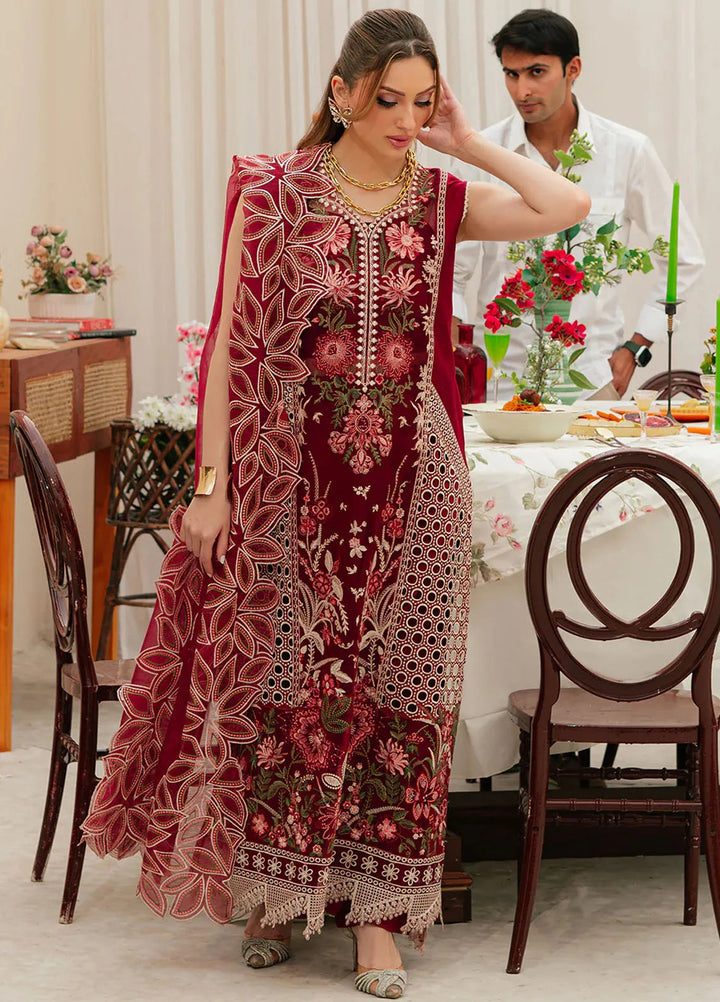 Allenura By Mahnur Embroidered Lawn Suits Unstitched 3 Piece MN24A D-07 Celestial - Luxury Collection