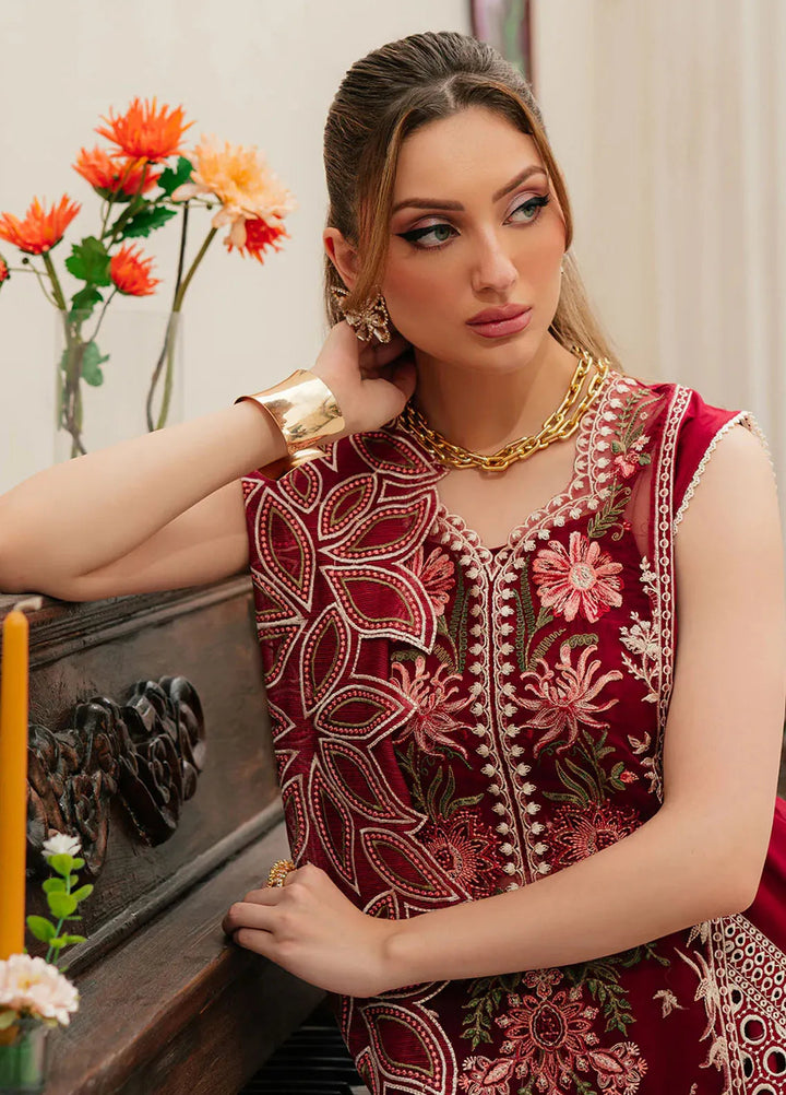 Allenura By Mahnur Embroidered Lawn Suits Unstitched 3 Piece MN24A D-07 Celestial - Luxury Collection