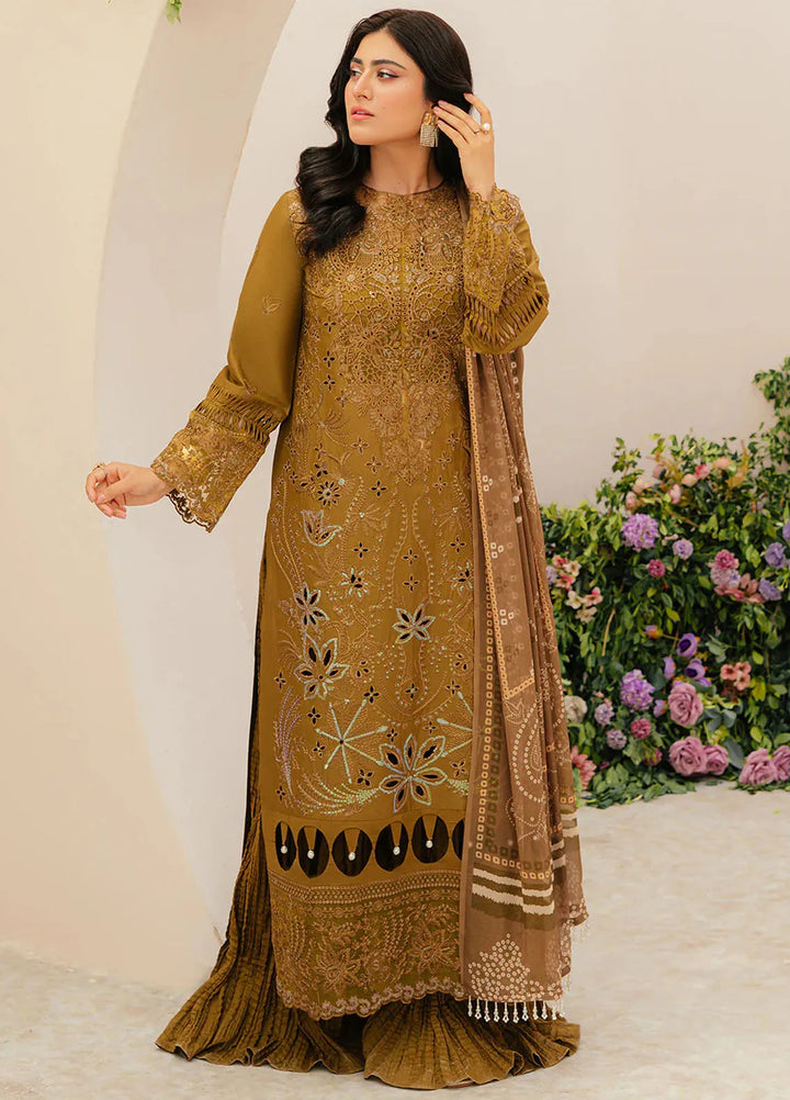 Allenura By Mahnur Embroidered Lawn Suits Unstitched 3 Piece MN24A D-12 Sierra - Luxury Collection