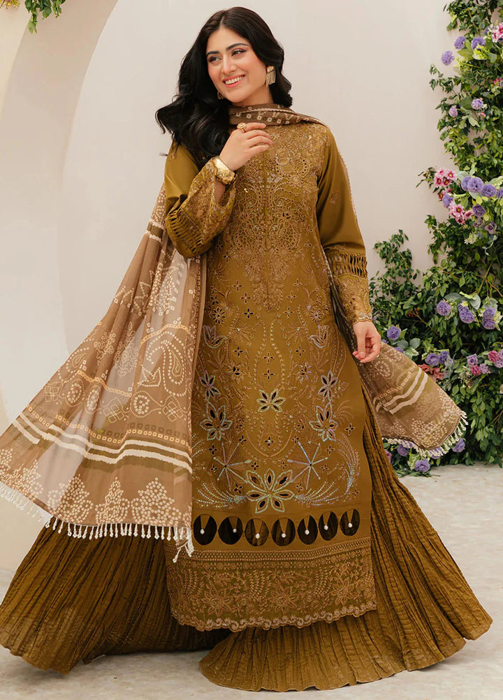 Allenura By Mahnur Embroidered Lawn Suits Unstitched 3 Piece MN24A D-12 Sierra - Luxury Collection