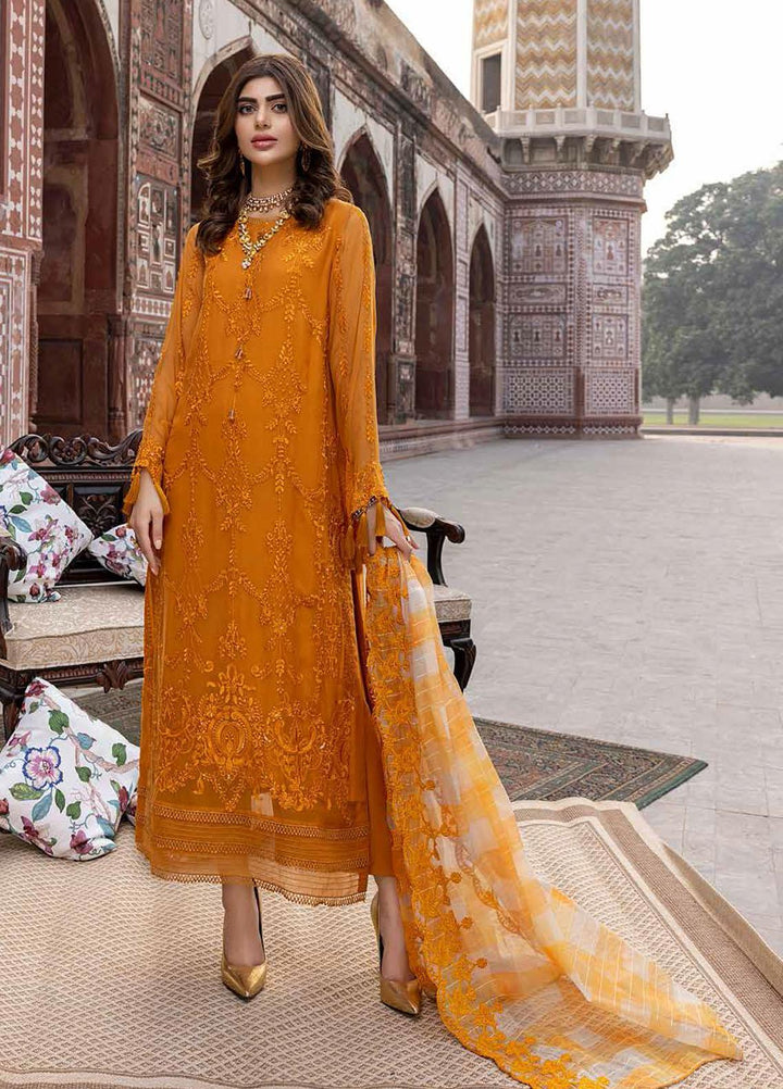 Allure By Charizma Embroidered Chiffon Suits Unstitched 3 Piece CRZ22AC CAL-02 - Luxury Collection