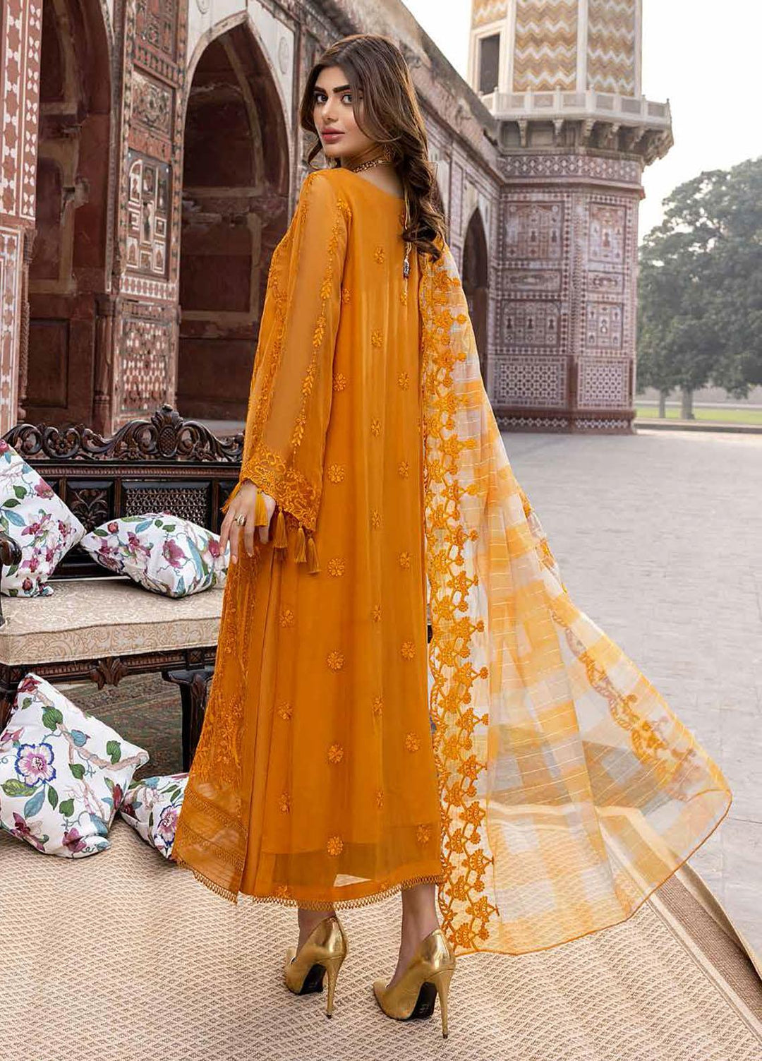 Allure By Charizma Embroidered Chiffon Suits Unstitched 3 Piece CRZ22AC CAL-02 - Luxury Collection
