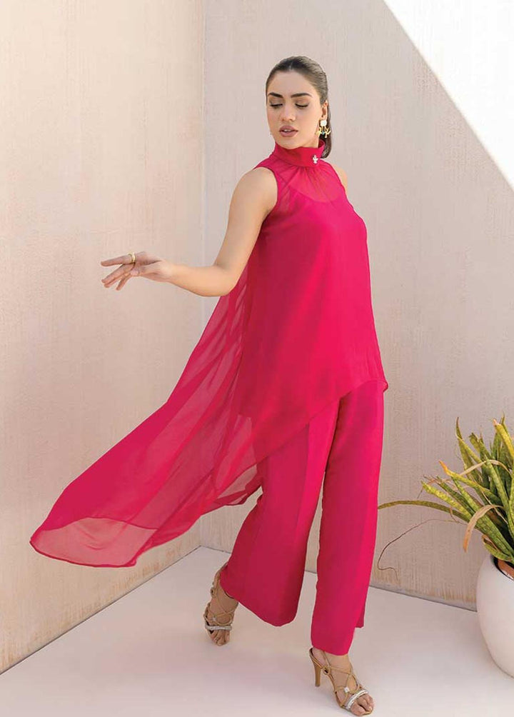 Jooray Kapray Pret  Chiffon 2 Piece Suit JK23A Festive Pink