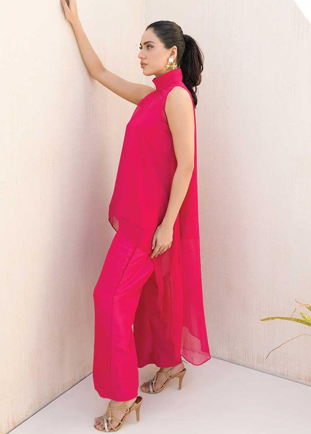 Jooray Kapray Pret  Chiffon 2 Piece Suit JK23A Festive Pink