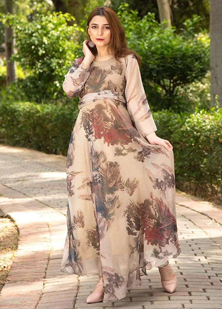 Nazmina Printed Casual Chiffon Frock FR-639 Sandra