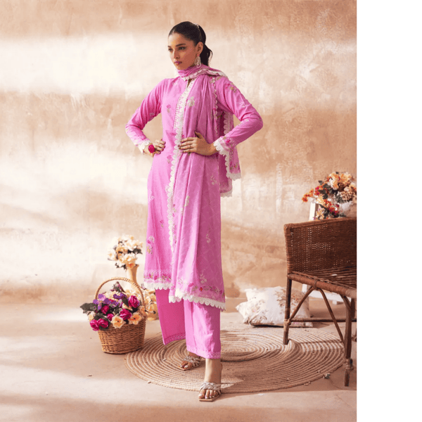 Liyana by Mashra RTW Printed Lawn 3 Piece Suit Peach Pearl Casual Collection