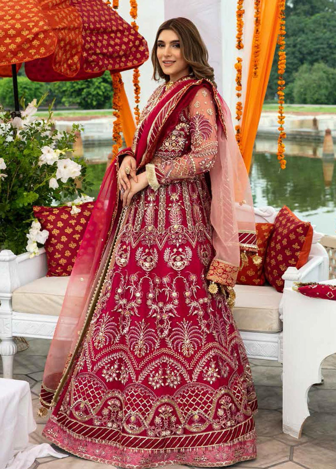 ALIF By AJR Banno Ki Sahelian Embroidered Net Suits Unstitched 3 Piece AJR22BS ALW-22-01 DEEWANGI - Wedding Collection