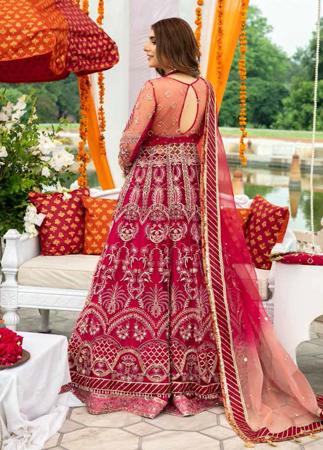 ALIF By AJR Banno Ki Sahelian Embroidered Net Suits Unstitched 3 Piece AJR22BS ALW-22-01 DEEWANGI - Wedding Collection