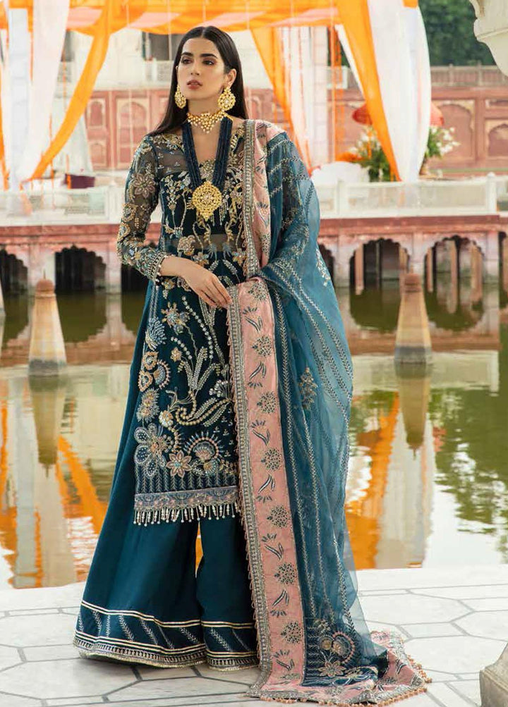 ALIF By AJR Banno Ki Sahelian Embroidered Organza Suits Unstitched 3 Piece AJR22BS ALW-22-03 NIGAAR - Wedding Collection