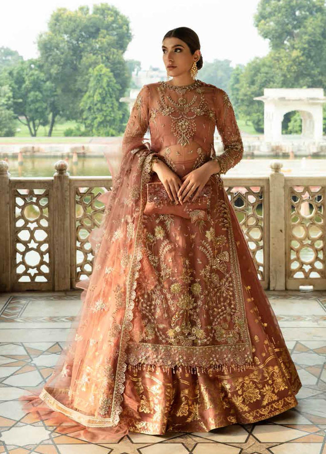 ALIF By AJR Banno Ki Sahelian Embroidered Organza Suits Unstitched 3 Piece AJR22BS ALW-22-06 JAHAN ARA - Wedding Collection