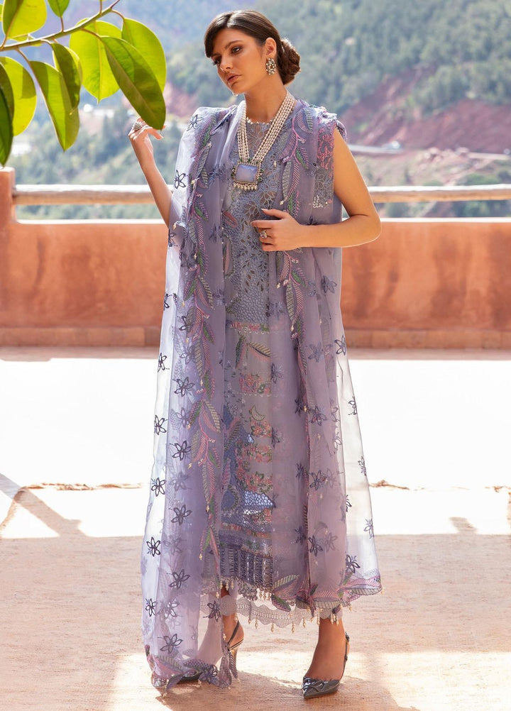 Amaani By Republic Womenswear Embroidered jacquard Suits Unstitched 3 Piece RW23A D-4B Sepal - Luxury Eid Collection