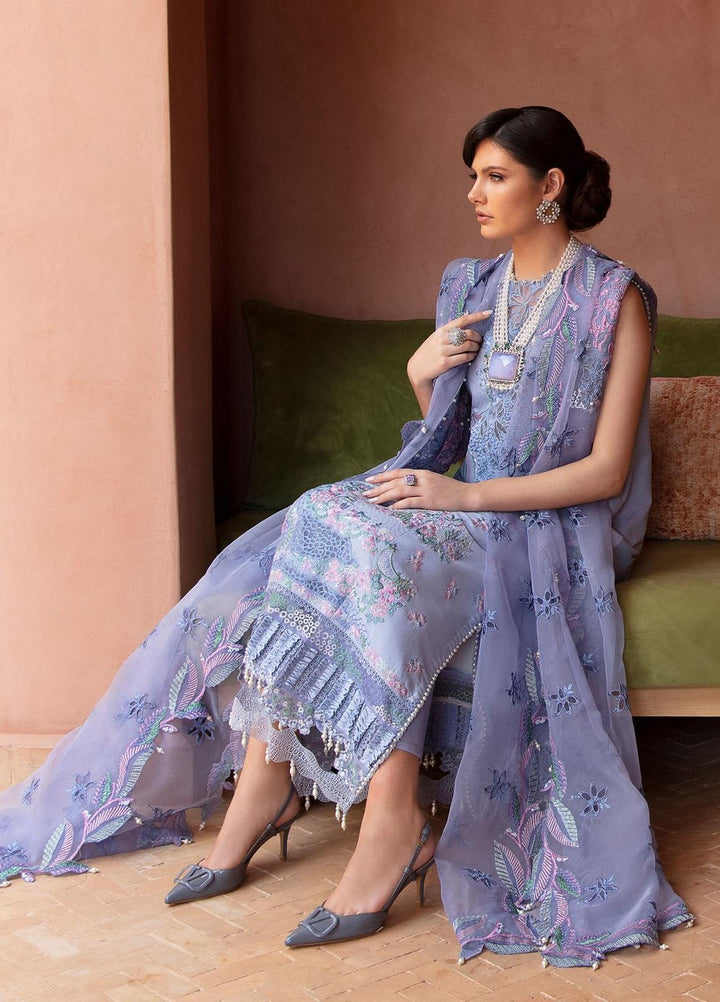 Amaani By Republic Womenswear Embroidered jacquard Suits Unstitched 3 Piece RW23A D-4B Sepal - Luxury Eid Collection