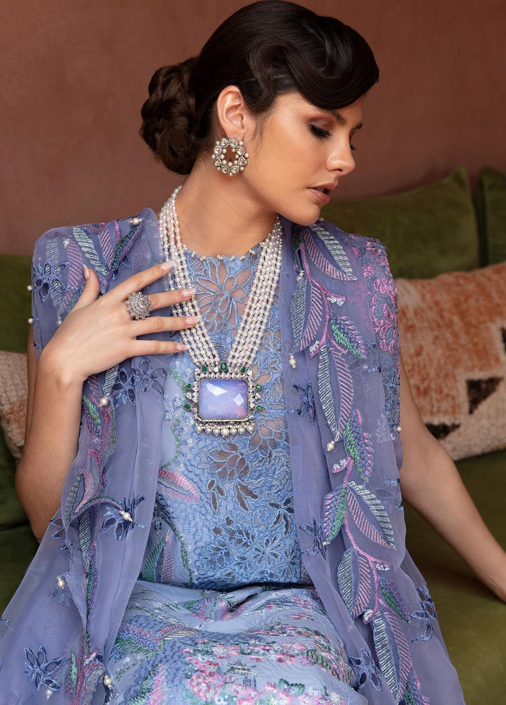 Amaani By Republic Womenswear Embroidered jacquard Suits Unstitched 3 Piece RW23A D-4B Sepal - Luxury Eid Collection