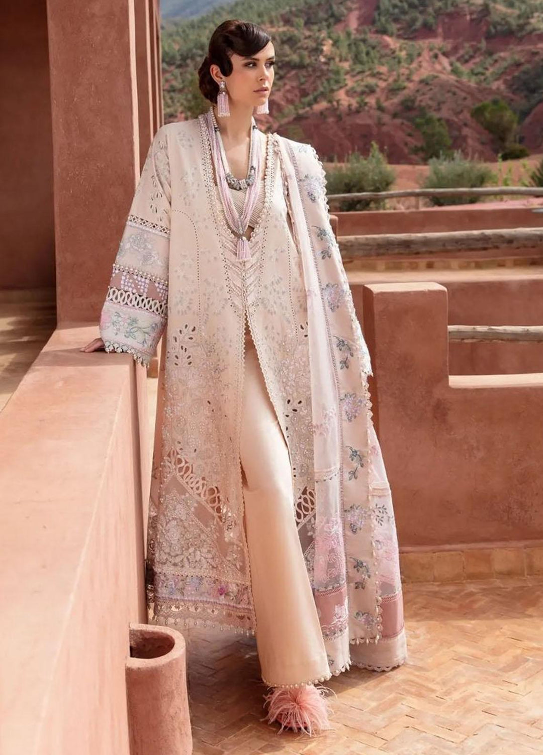 Amaani By Republic Womenswear Embroidered Lawn Suits Unstitched 3 Piece RW23A D-5B Oran - Luxury Eid Collection