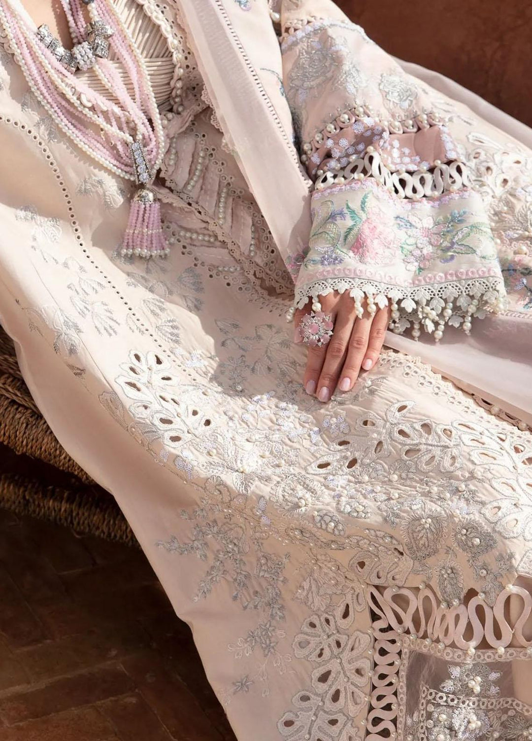 Amaani By Republic Womenswear Embroidered Lawn Suits Unstitched 3 Piece RW23A D-5B Oran - Luxury Eid Collection