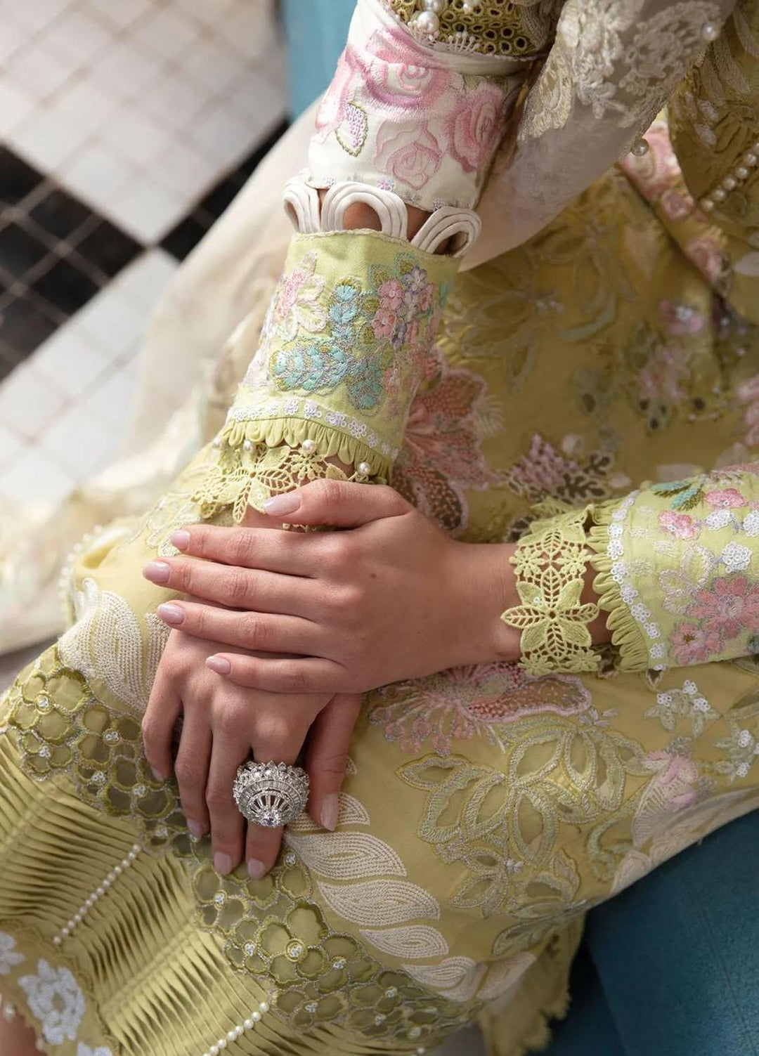 Amaani By Republic Womenswear Embroidered Lawn Suits Unstitched 3 Piece RW23A D-7A Linaria - Luxury Eid Collection