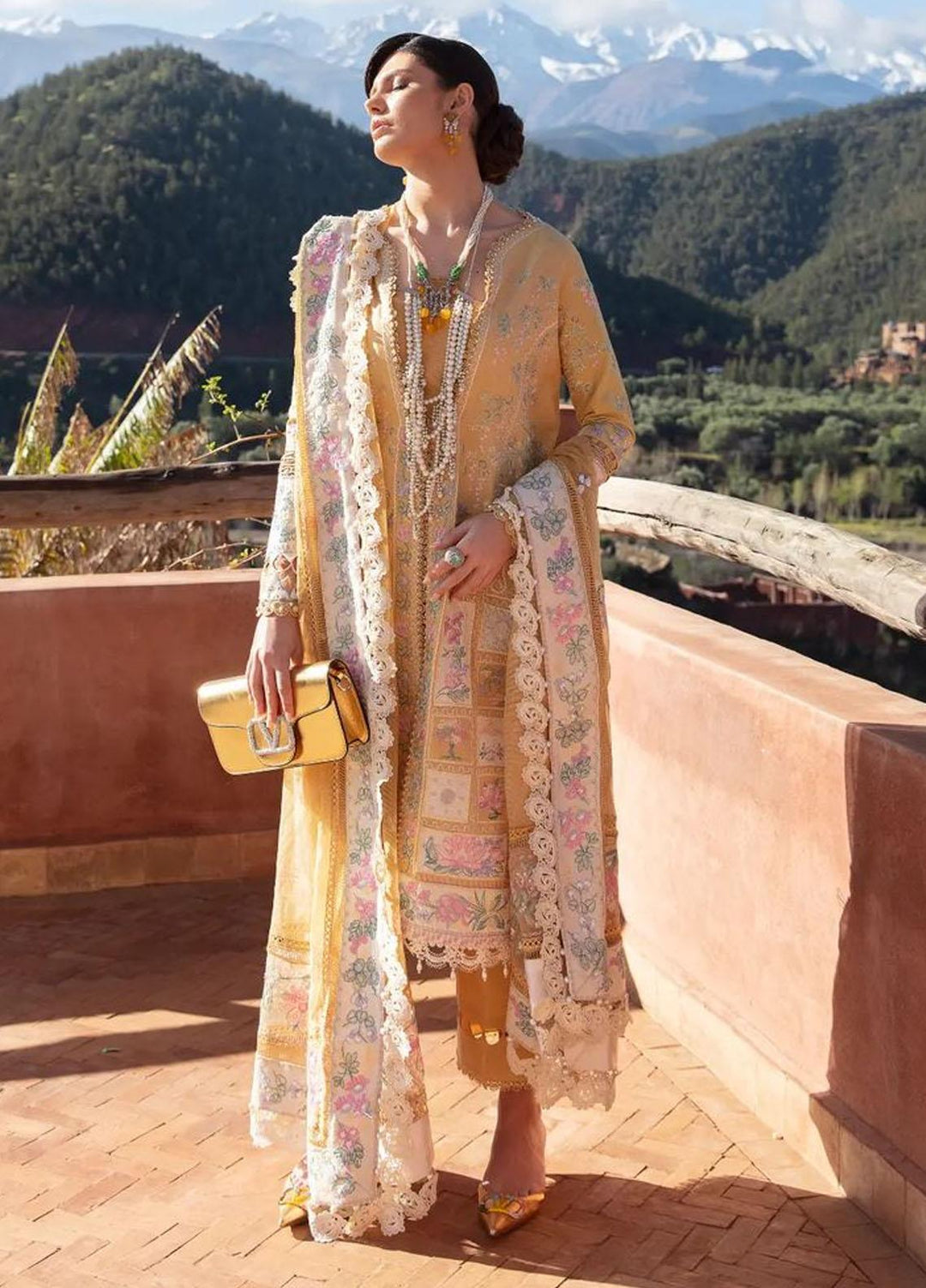 Minor Defect - Amaani By Republic Womenswear Embroidered Lawn Suits Unstitched 3 Piece RW23A D-8A Aleah - Luxury Eid Collection