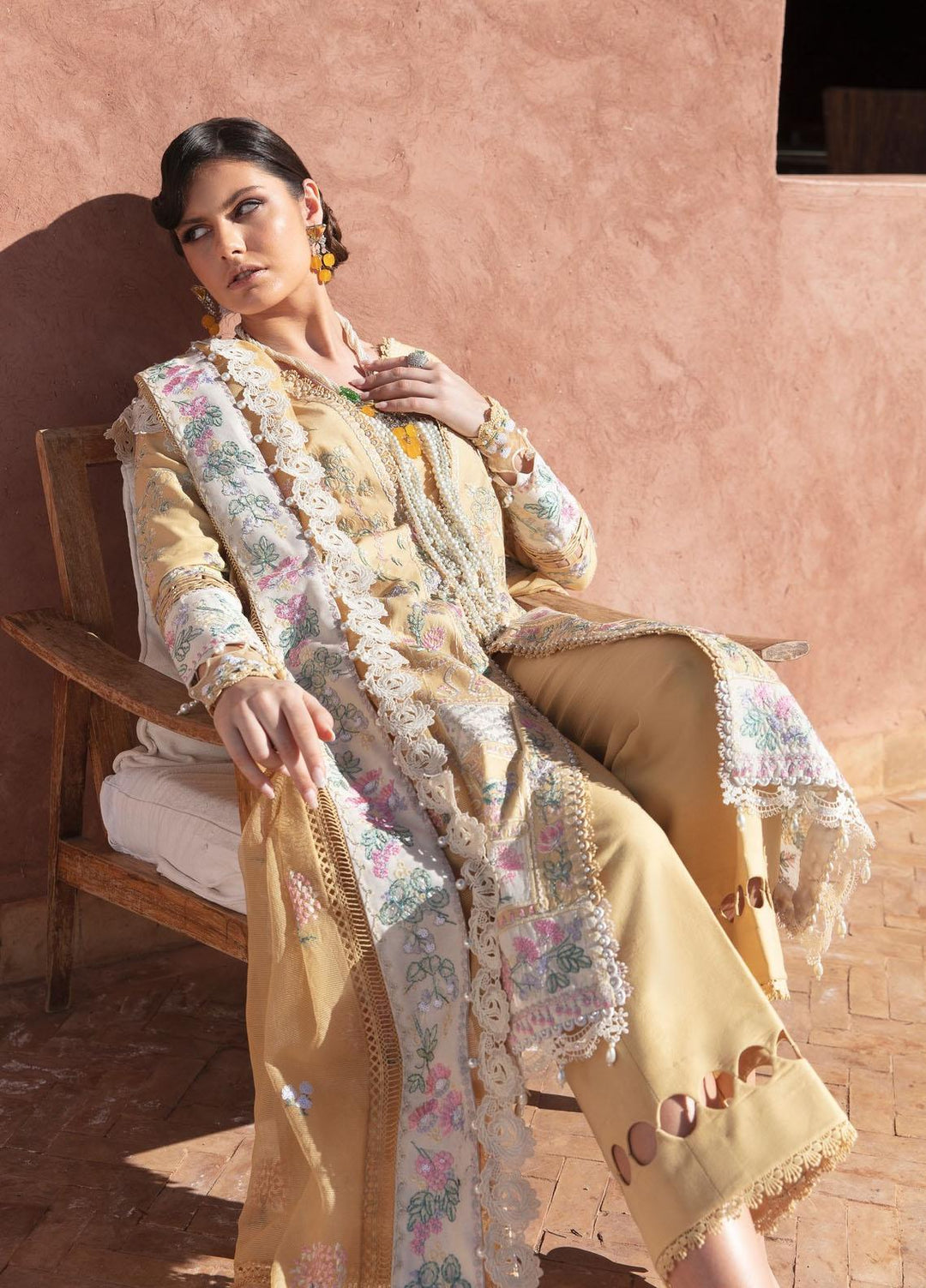 Minor Defect - Amaani By Republic Womenswear Embroidered Lawn Suits Unstitched 3 Piece RW23A D-8A Aleah - Luxury Eid Collection