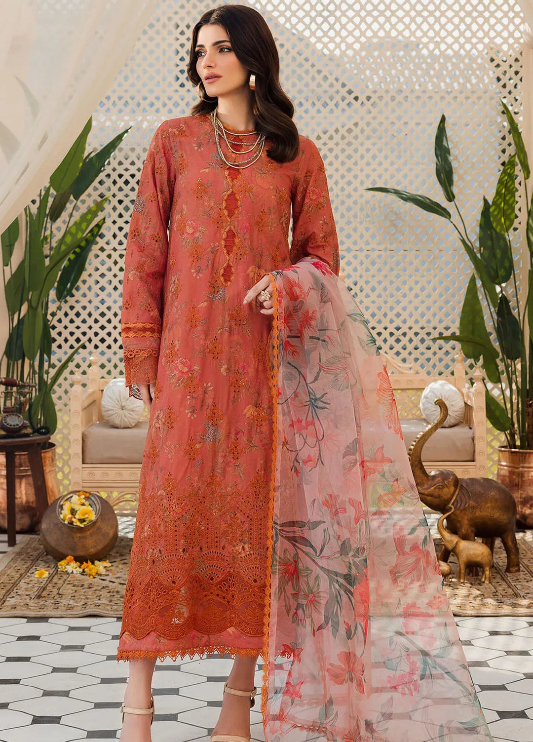 Amal by Motifz Embroidered Lawn Suit Unstitched 3 Piece MT24A 4626-Jahan - Summer Collection