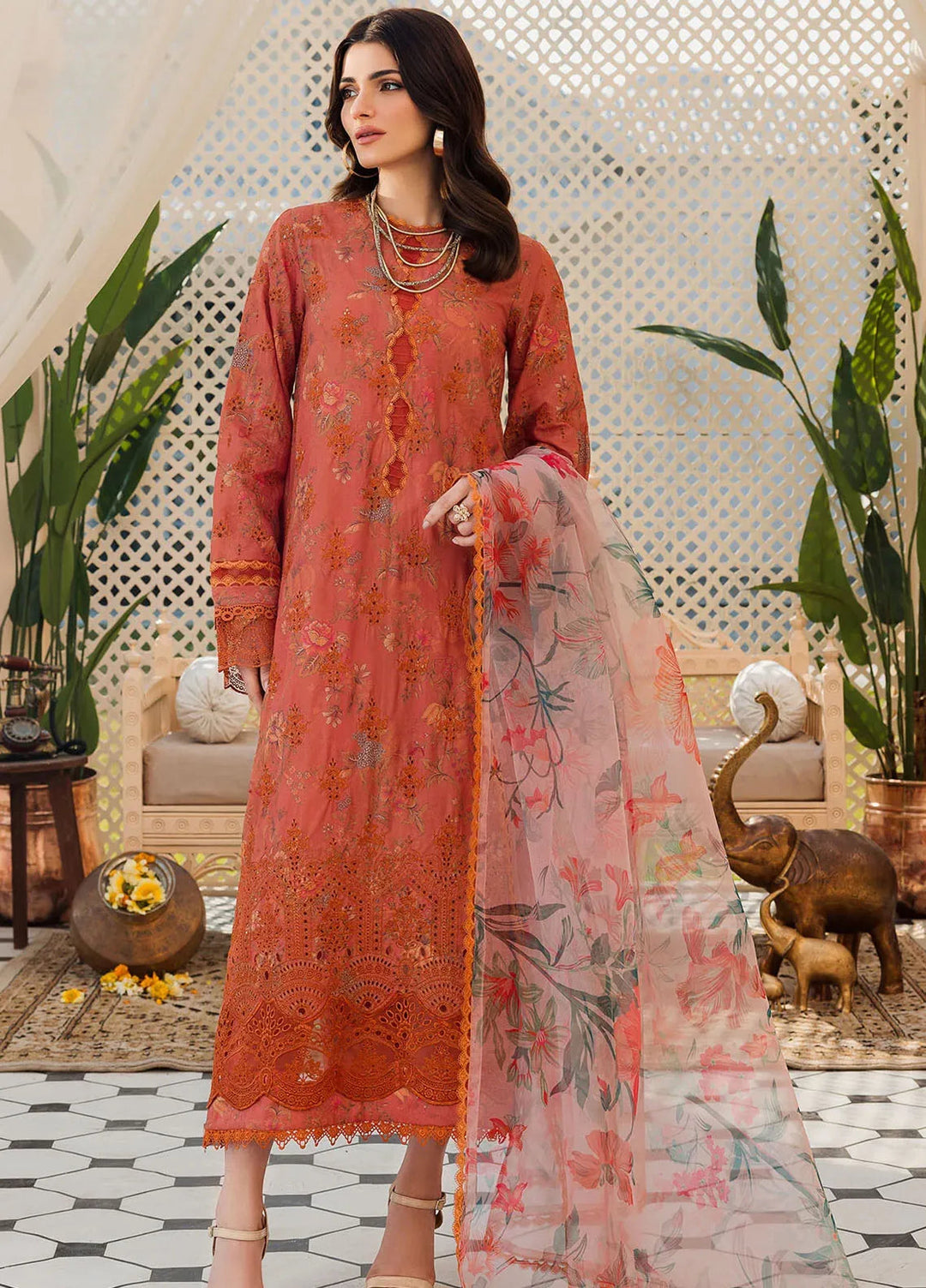 Amal by Motifz Embroidered Lawn Suit Unstitched 3 Piece MT24A 4626-Jahan - Summer Collection