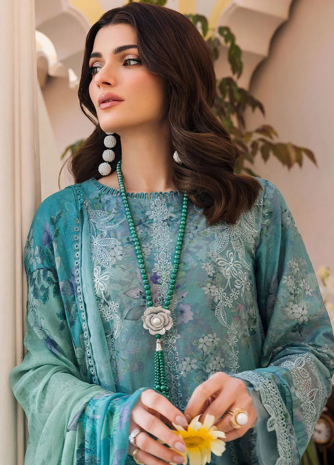 Amal by Motifz Embroidered Lawn Suit Unstitched 3 Piece MT24A 4627-Jasper - Summer Collection