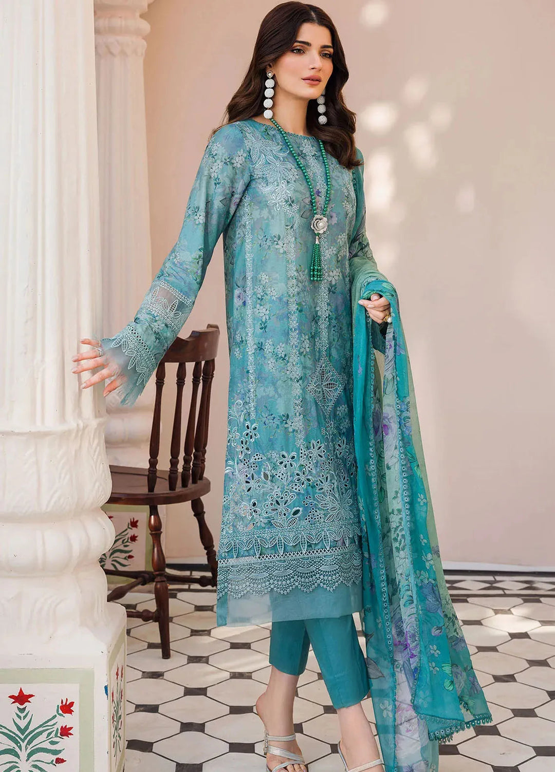 Amal by Motifz Embroidered Lawn Suit Unstitched 3 Piece MT24A 4627-Jasper - Summer Collection