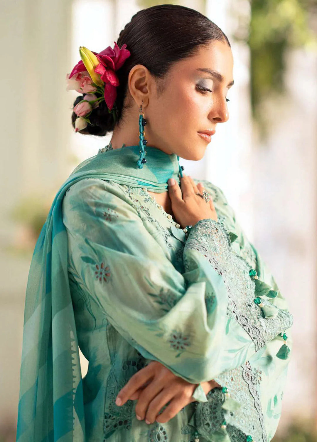 Amal by Motifz Embroidered Lawn Suits Unstitched 3 Piece 5430 Iris - Summer Collection