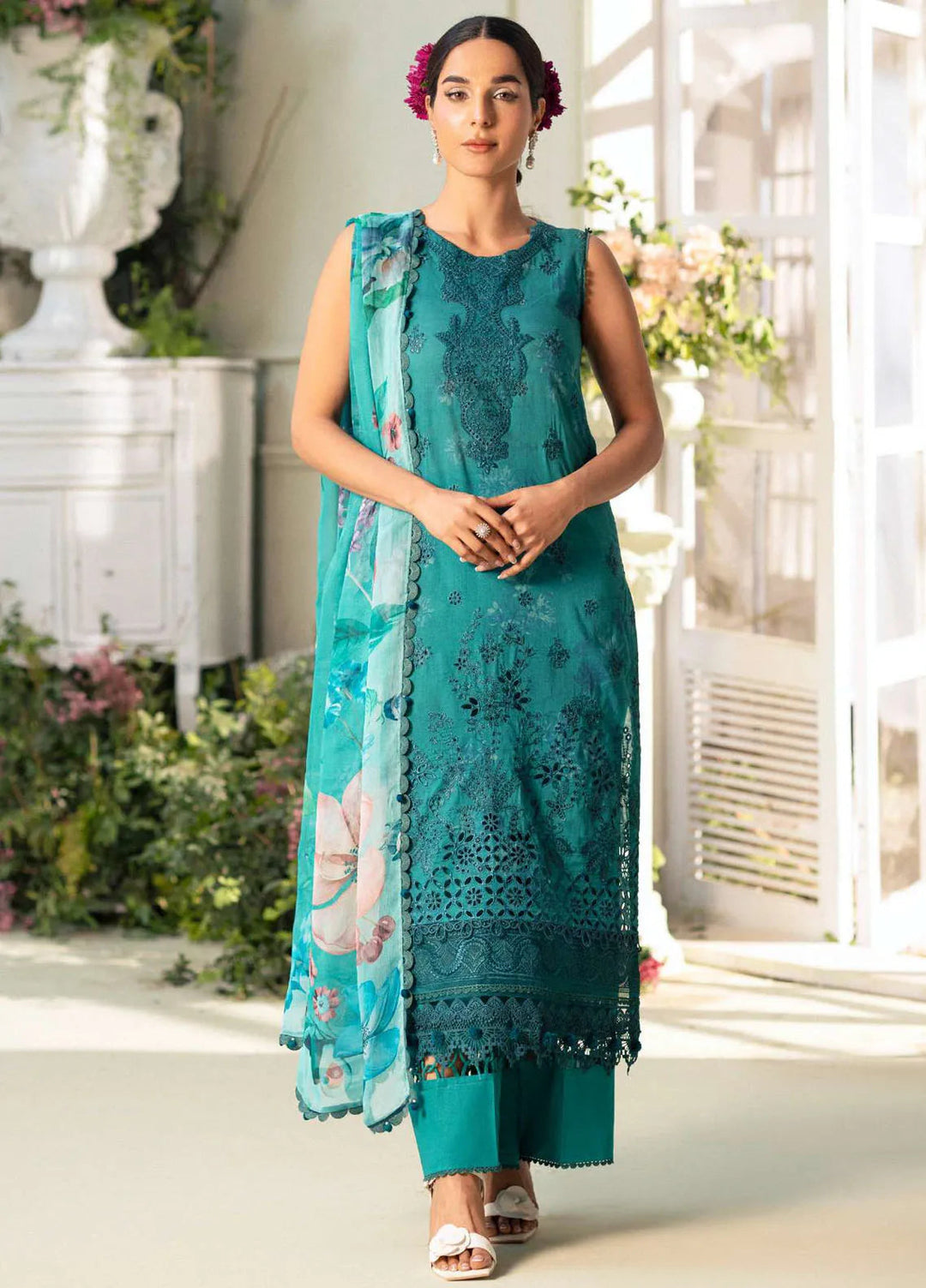 Amal by Motifz Embroidered Lawn Suits Unstitched 3 Piece 5432 Mari Gold - Summer Collection