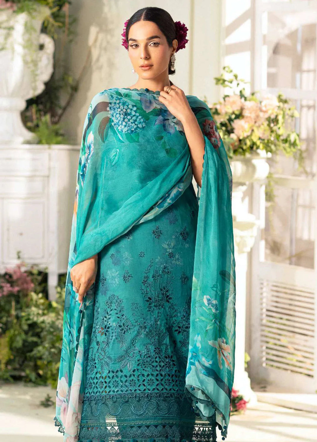 Amal by Motifz Embroidered Lawn Suits Unstitched 3 Piece 5432 Mari Gold - Summer Collection