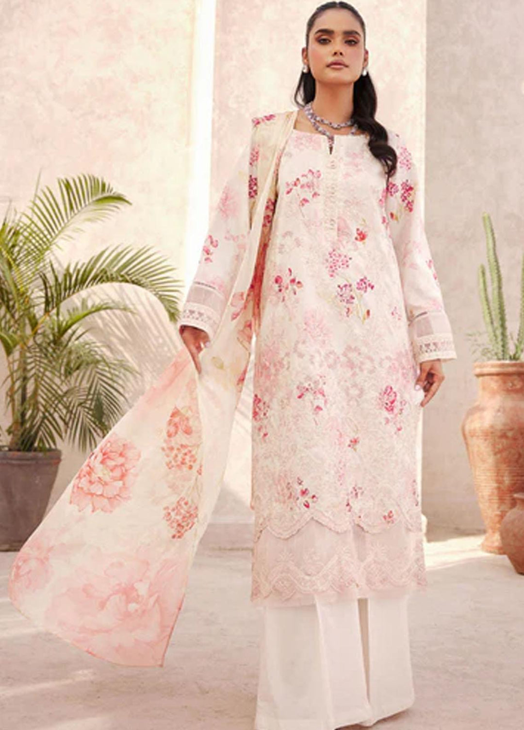 Amal By Motifz Embroidered Lawn Suits Unstitched 3 Piece MT23AM 3739-Mia - Summer Collection