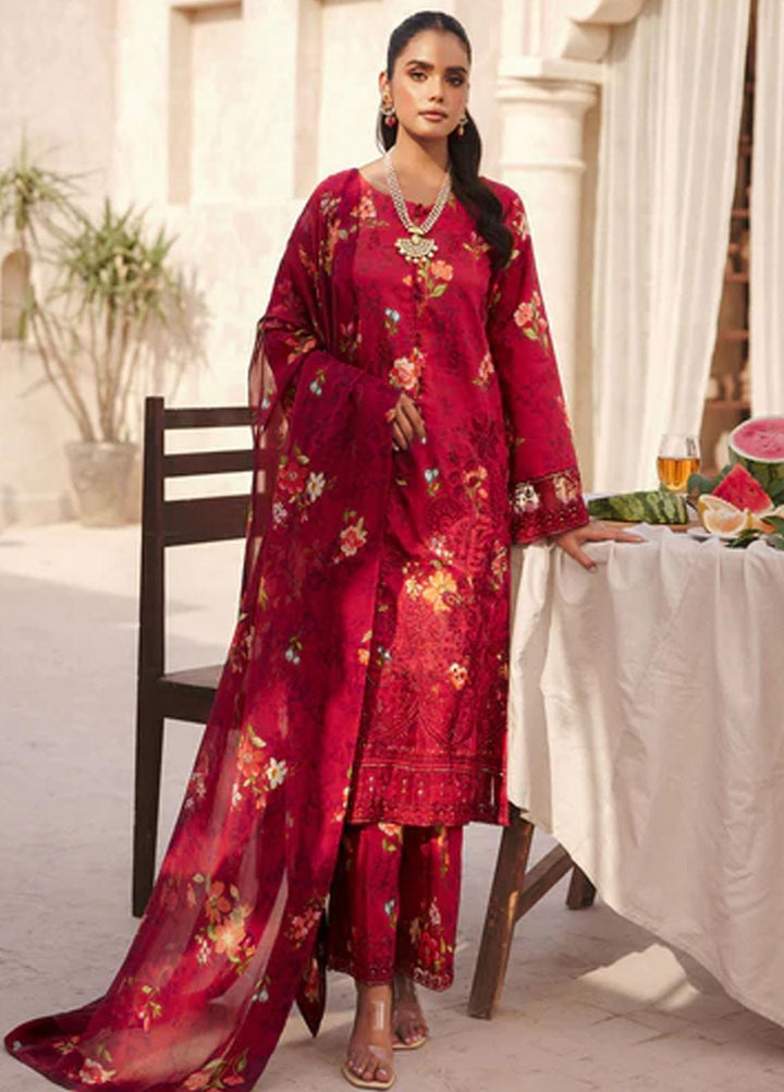 Amal By Motifz Embroidered Lawn Suits Unstitched 3 Piece MT23AM 3740-Eva - Summer Collection