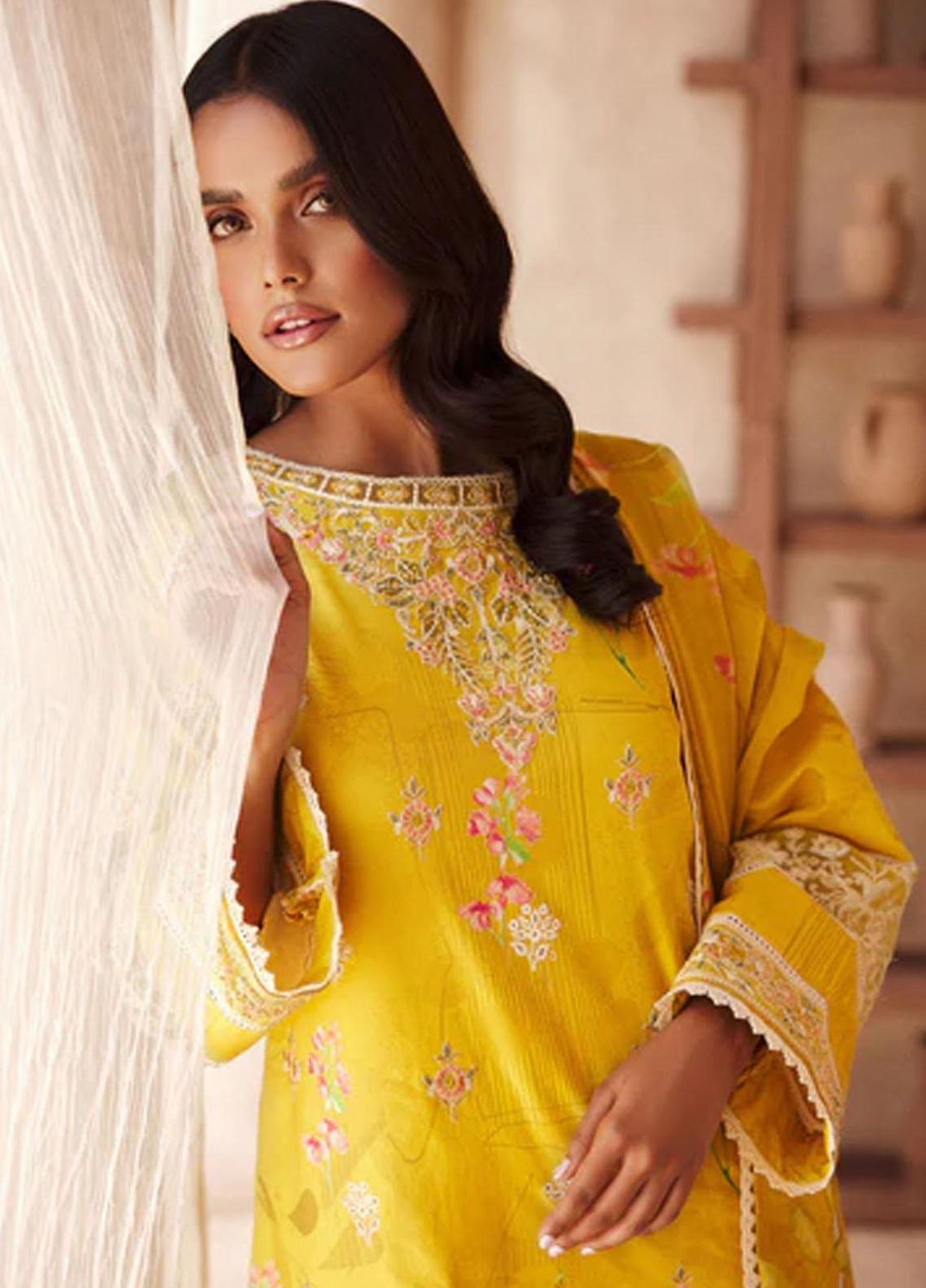 Amal By Motifz Embroidered Lawn Suits Unstitched 3 Piece MT23AM 3741-Elie - Summer Collection
