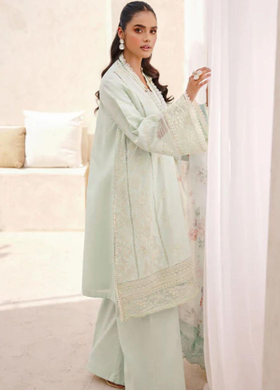Amal By Motifz Embroidered Lawn Suits Unstitched 3 Piece MT23AM 3743-Zoe - Summer Collection