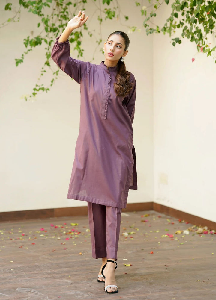 Amal Pret plain Lawn Cotton 2 Piece Suit Mulberry