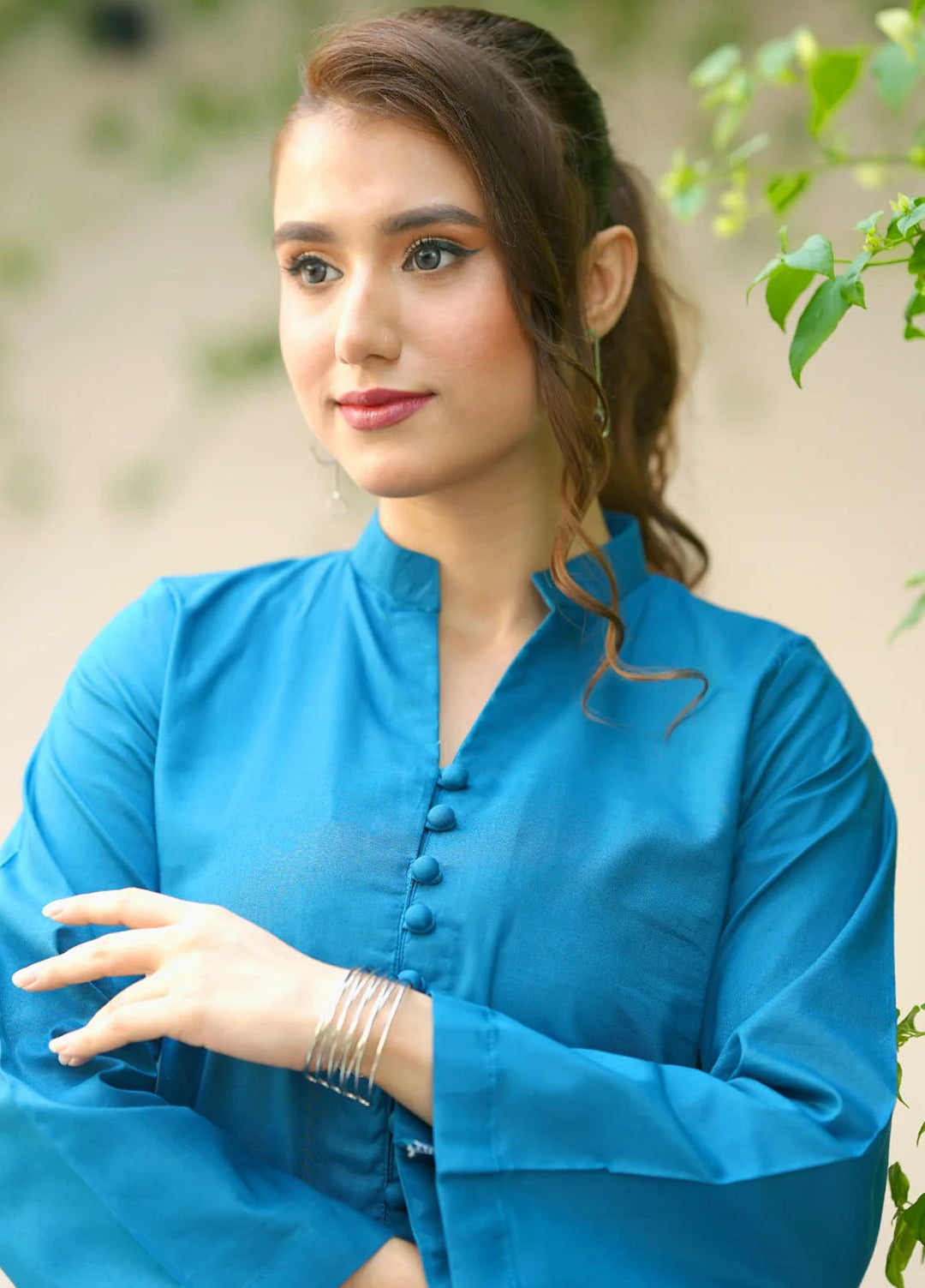 Amal Pret plain Lawn Cotton 2 Piece Suit Sapphire