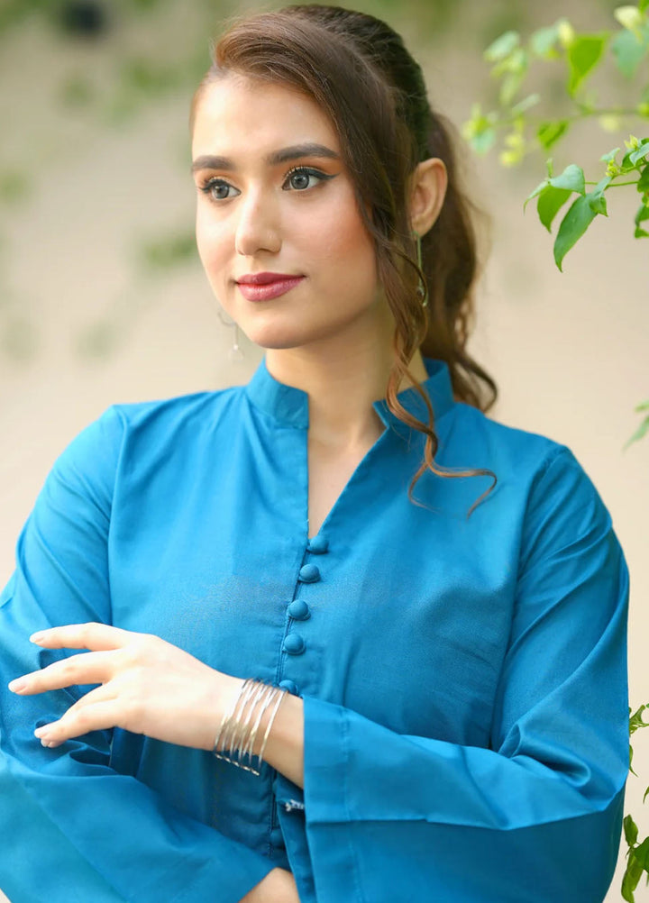 Amal Pret plain Lawn Cotton 2 Piece Suit Sapphire