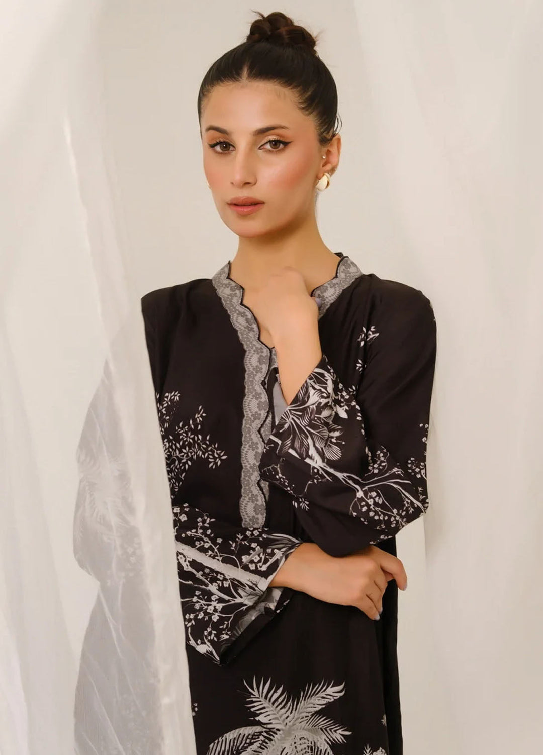 Amal Pret Printed Blended Lawn 2 Piece Suit Eclipse