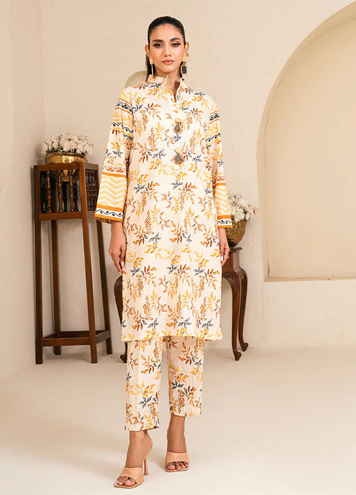Amal Pret Printed Lawn 2 Piece Suit Amber