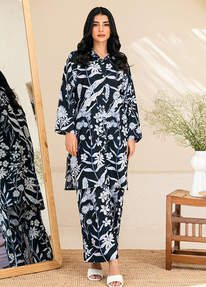 Amal Pret Printed Lawn 2 Piece Suit Black Pearl