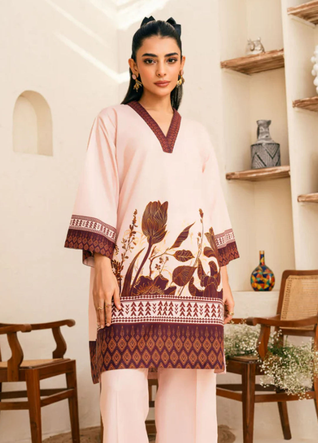 Amal Pret Printed Lawn 2 Piece Suit D-Rose