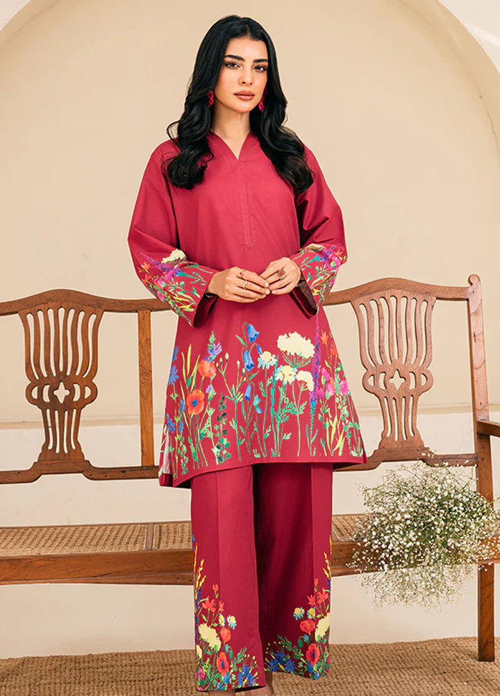 Amal Pret Printed Lawn 2 Piece Suit Ruby